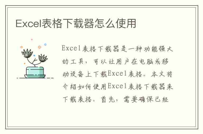 Excel表格下载器怎么使用